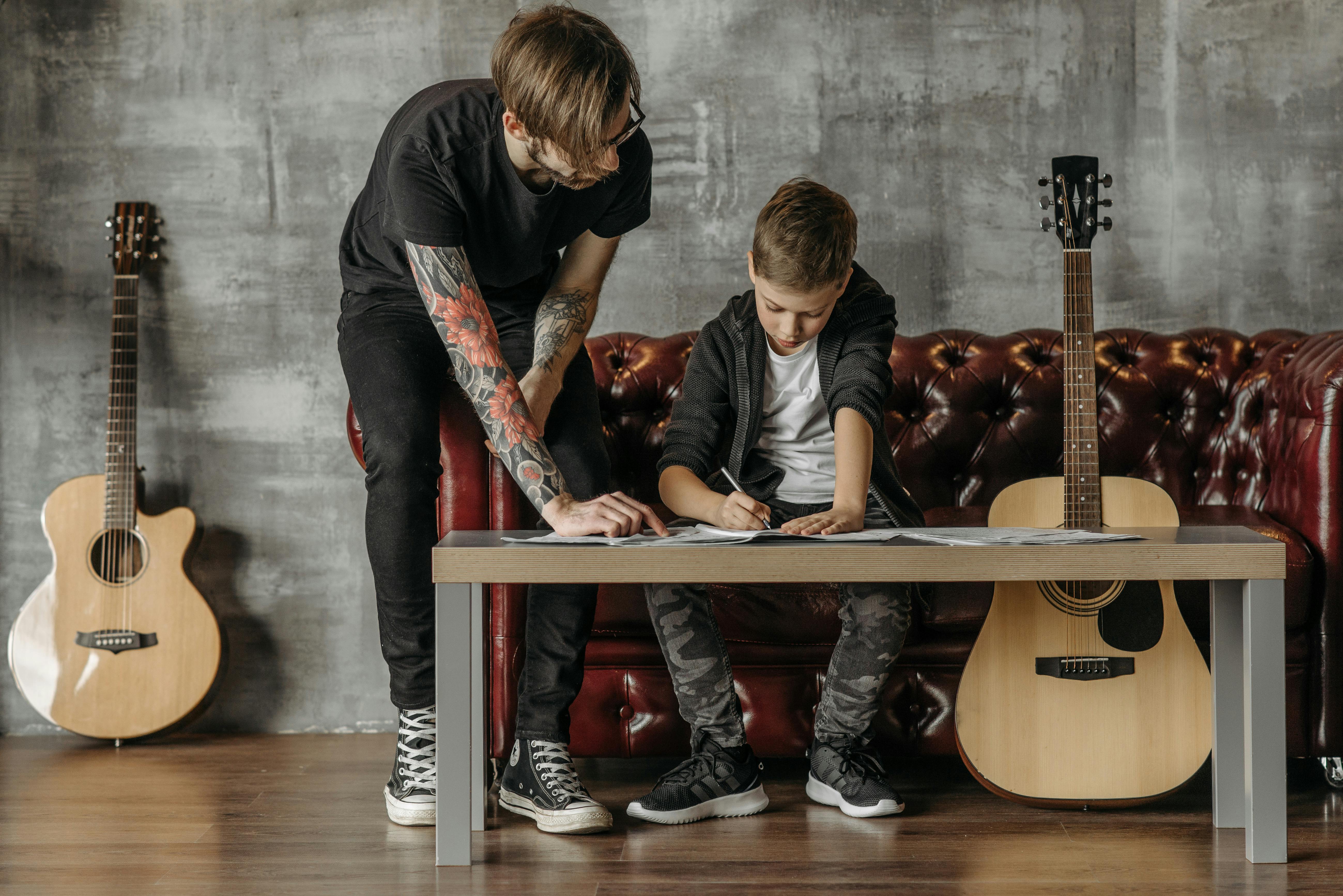 A teacher and student in a lesson