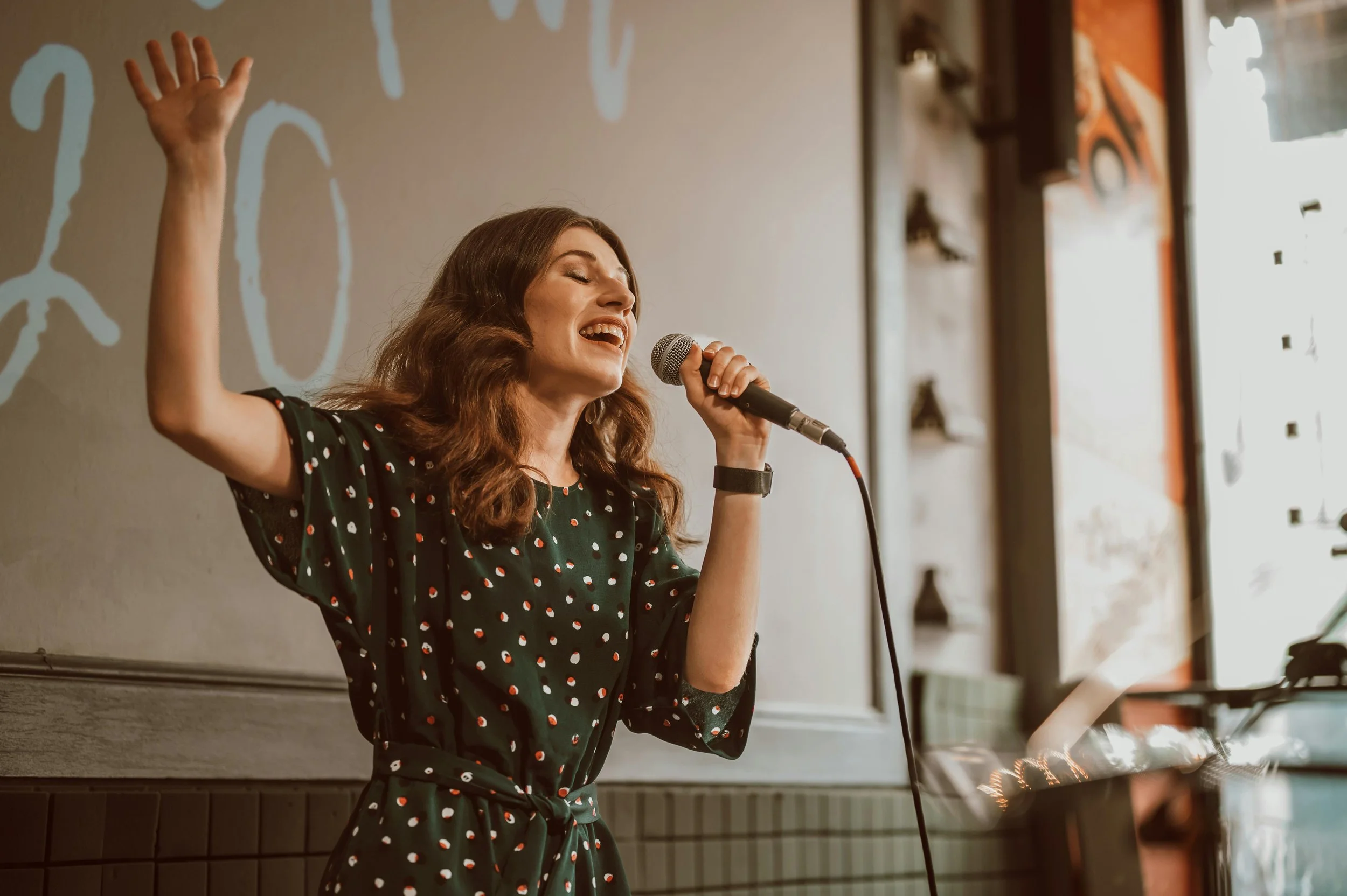 Student practicing vocals